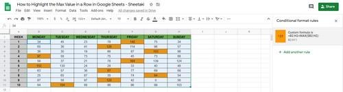 Đánh dấu giá trị lớn nhất trong GG Sheets